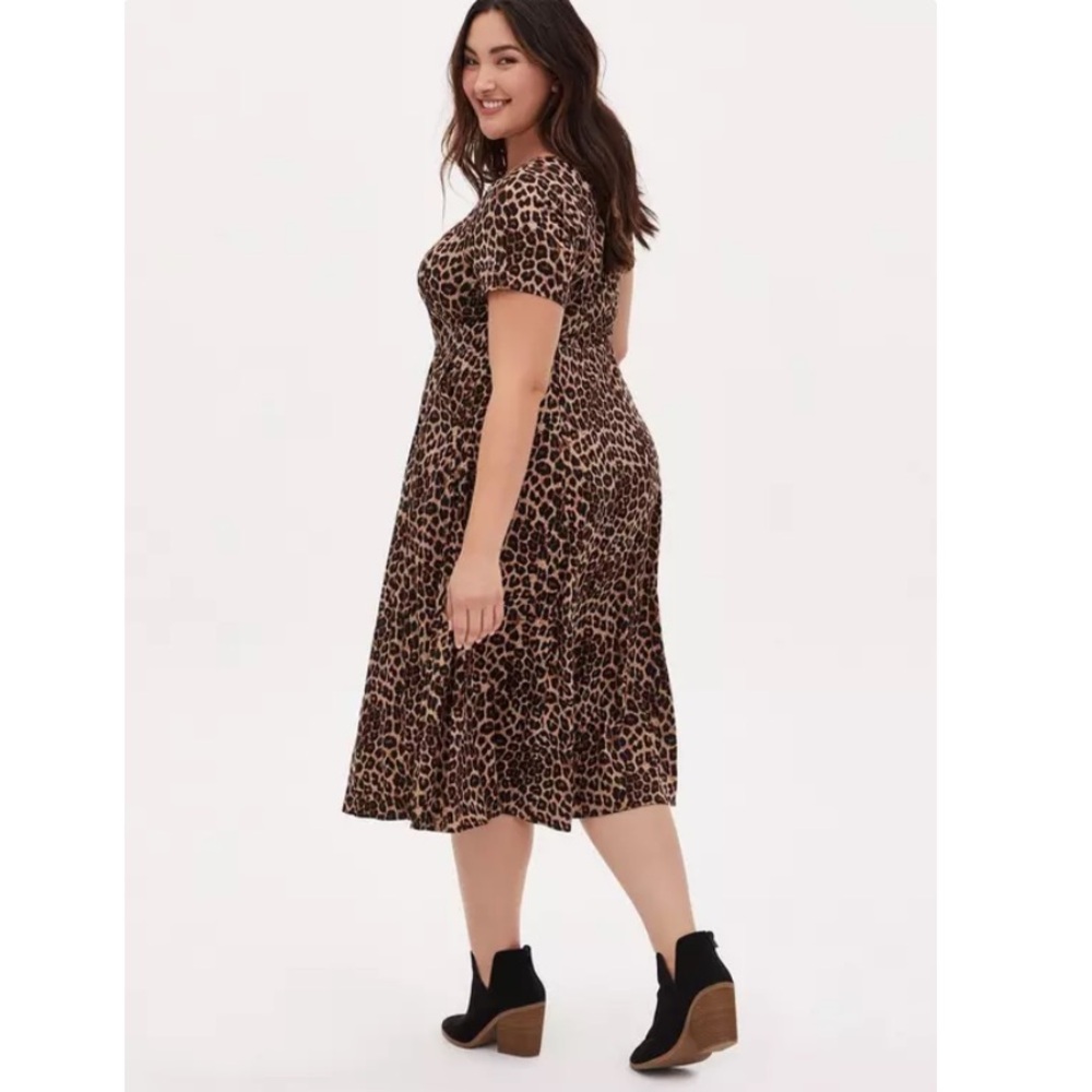 TORRID NWT Mini Challis Button-Front Dress Leopard 0655 - Picture 5 of 6